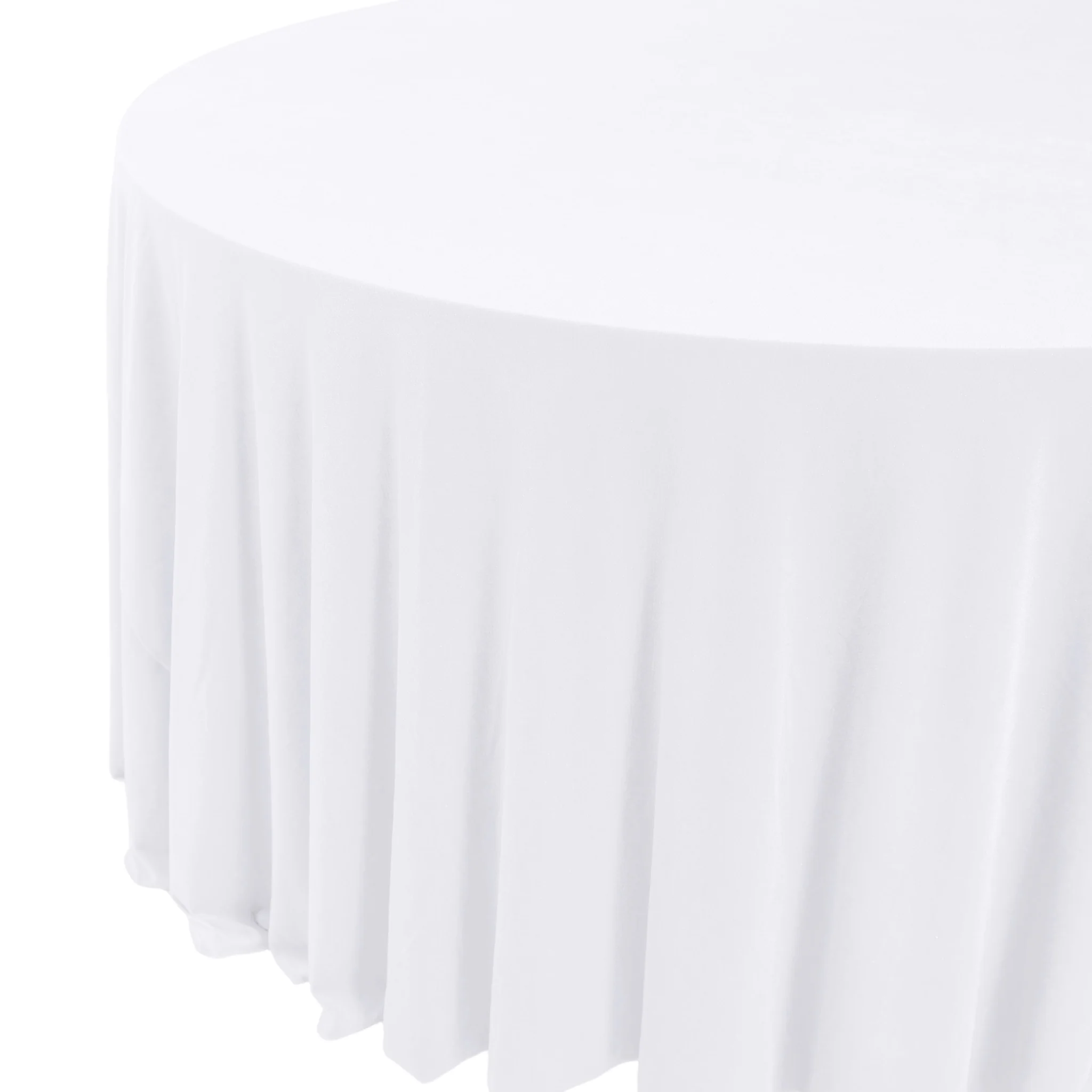 Glitter Velvet 132" Round Tablecloth - White - Image 3