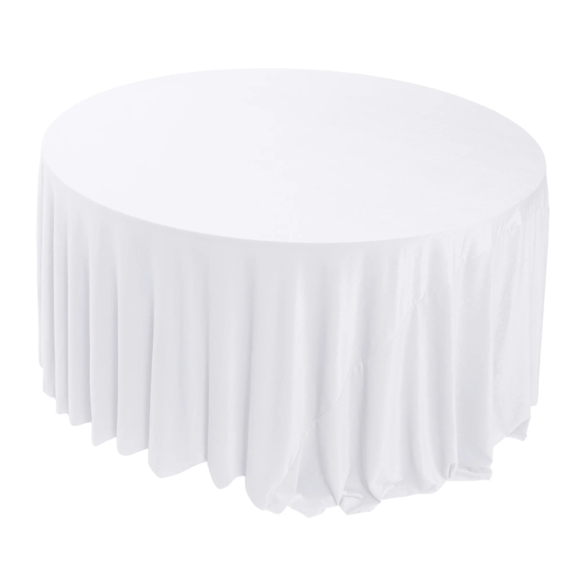 Glitter Velvet 132" Round Tablecloth - White - Image 6