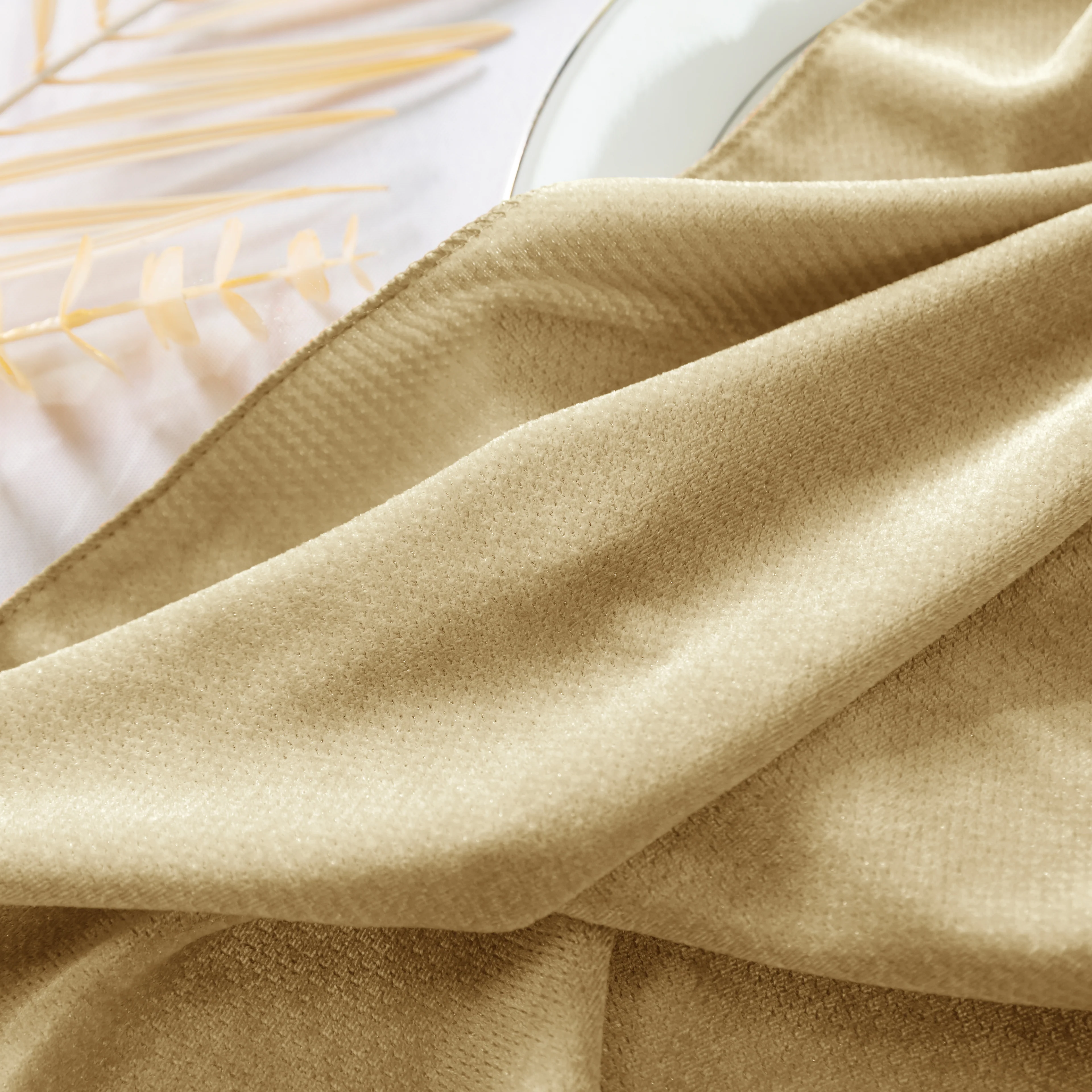 5 pcs/pk Glitter Velvet 20"x20" Linen Napkin - Champagne - Image 4
