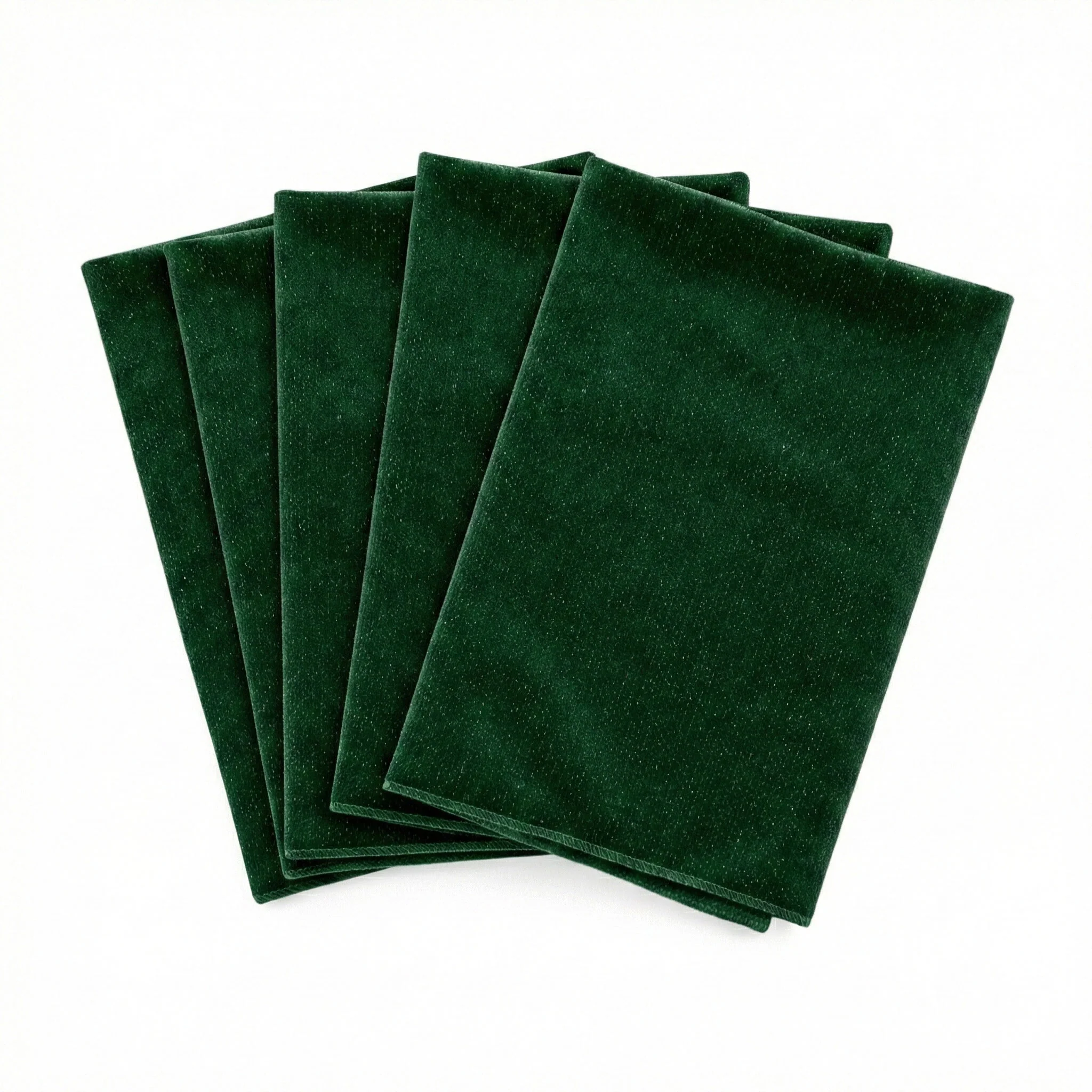 5 pcs/pk Glitter Velvet 20"x20" Linen Napkin - Emerald Green