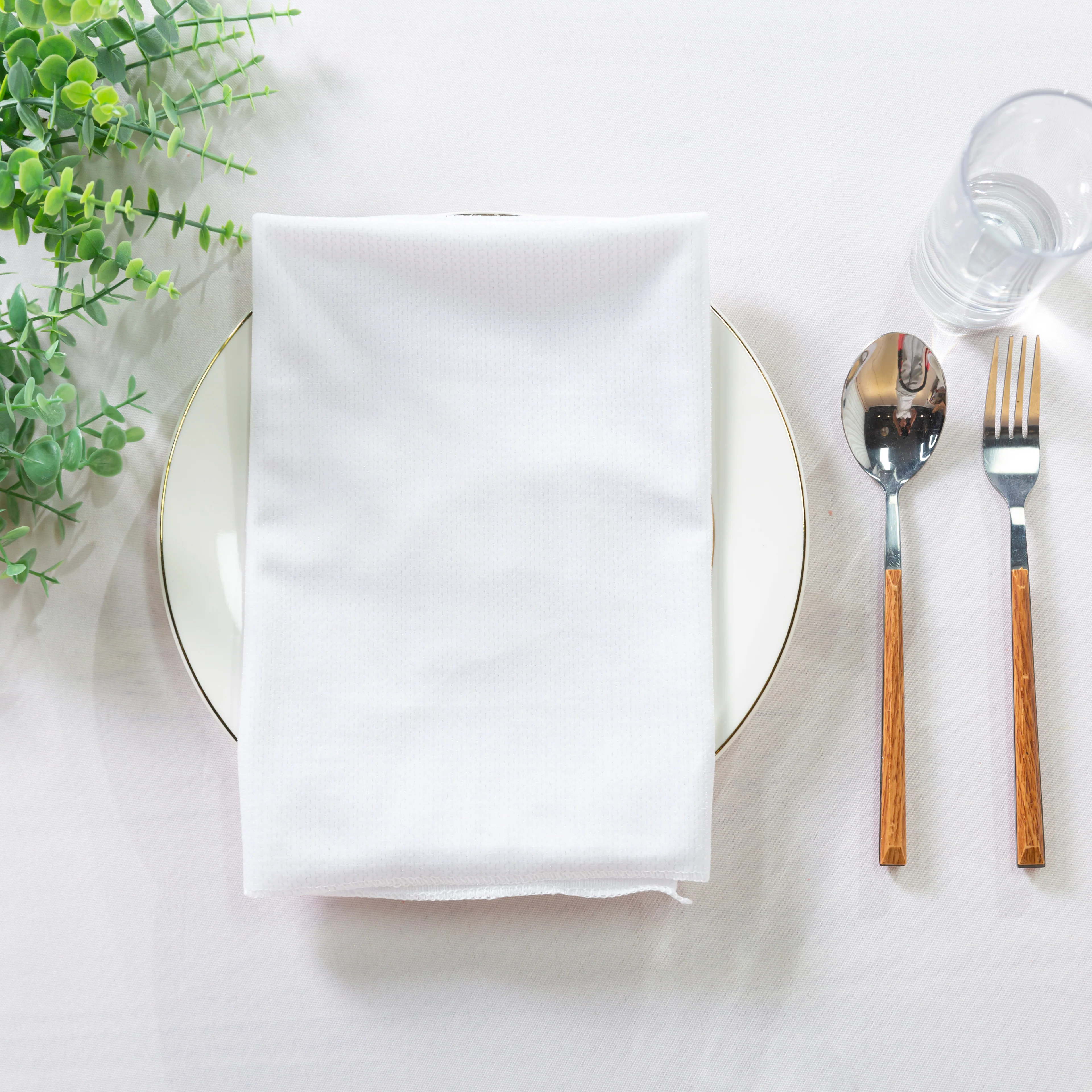 5 pcs/pk Glitter Velvet 20"x20" Linen Napkin - White - Image 3