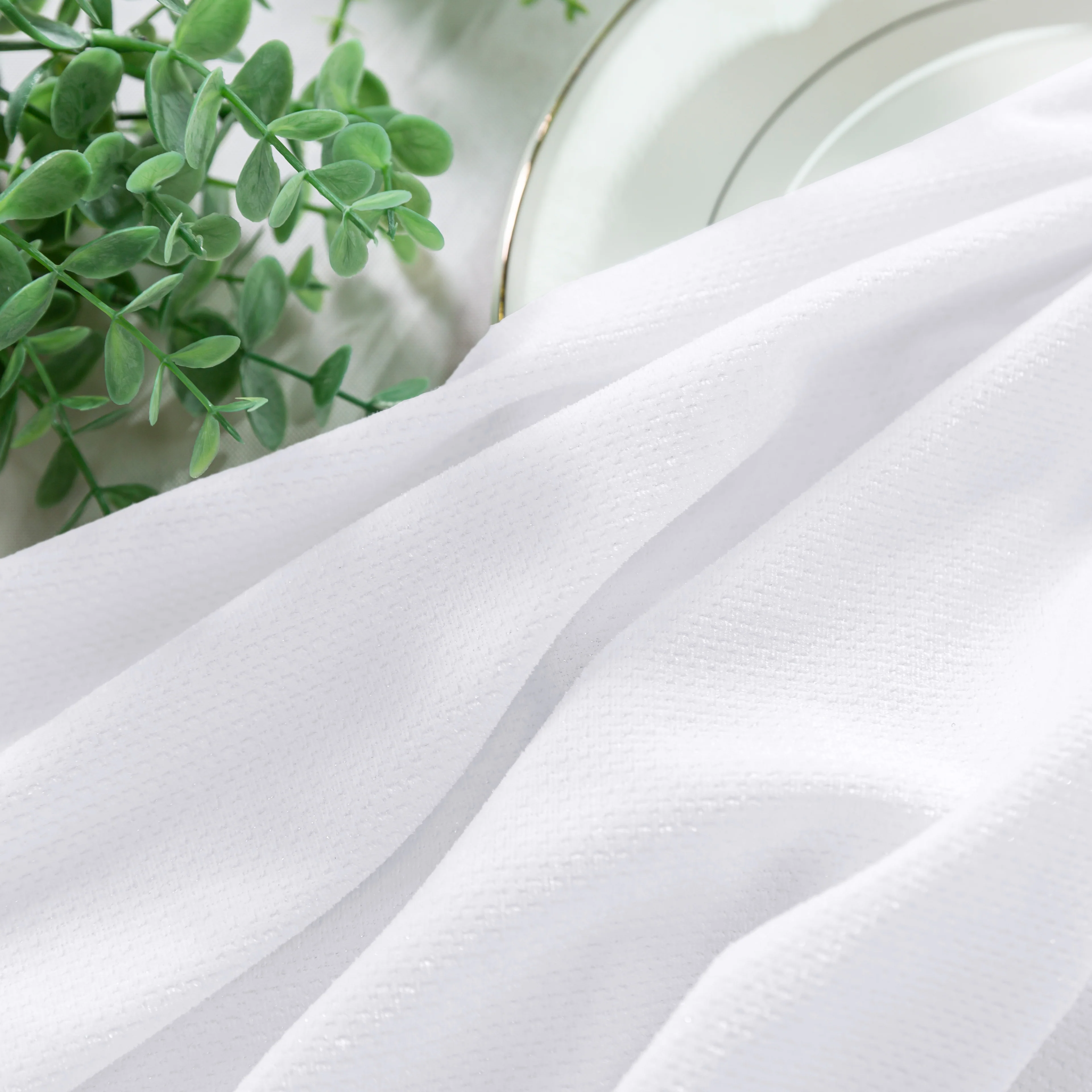 5 pcs/pk Glitter Velvet 20"x20" Linen Napkin - White - Image 4