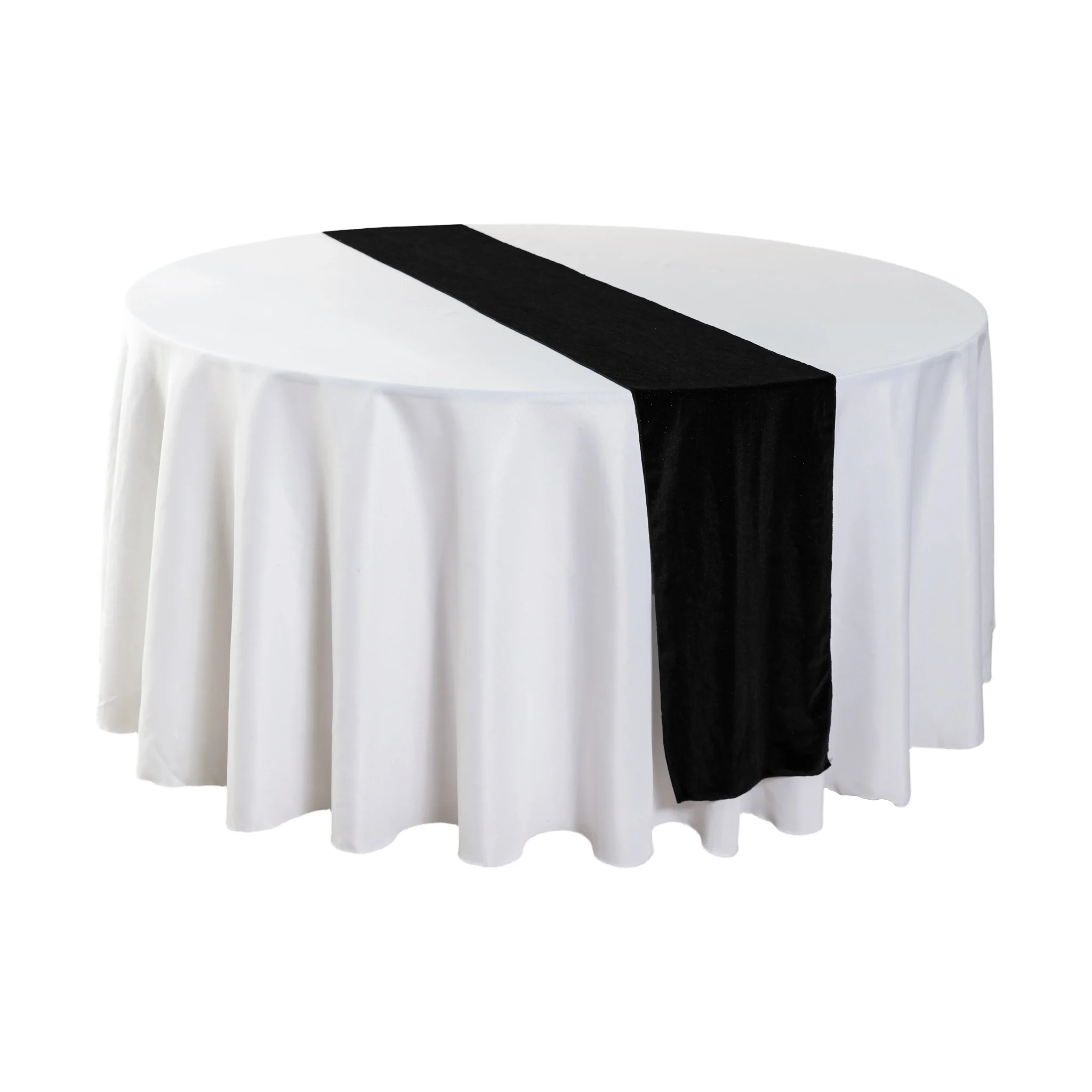 Glitter Velvet Table Runner - Black