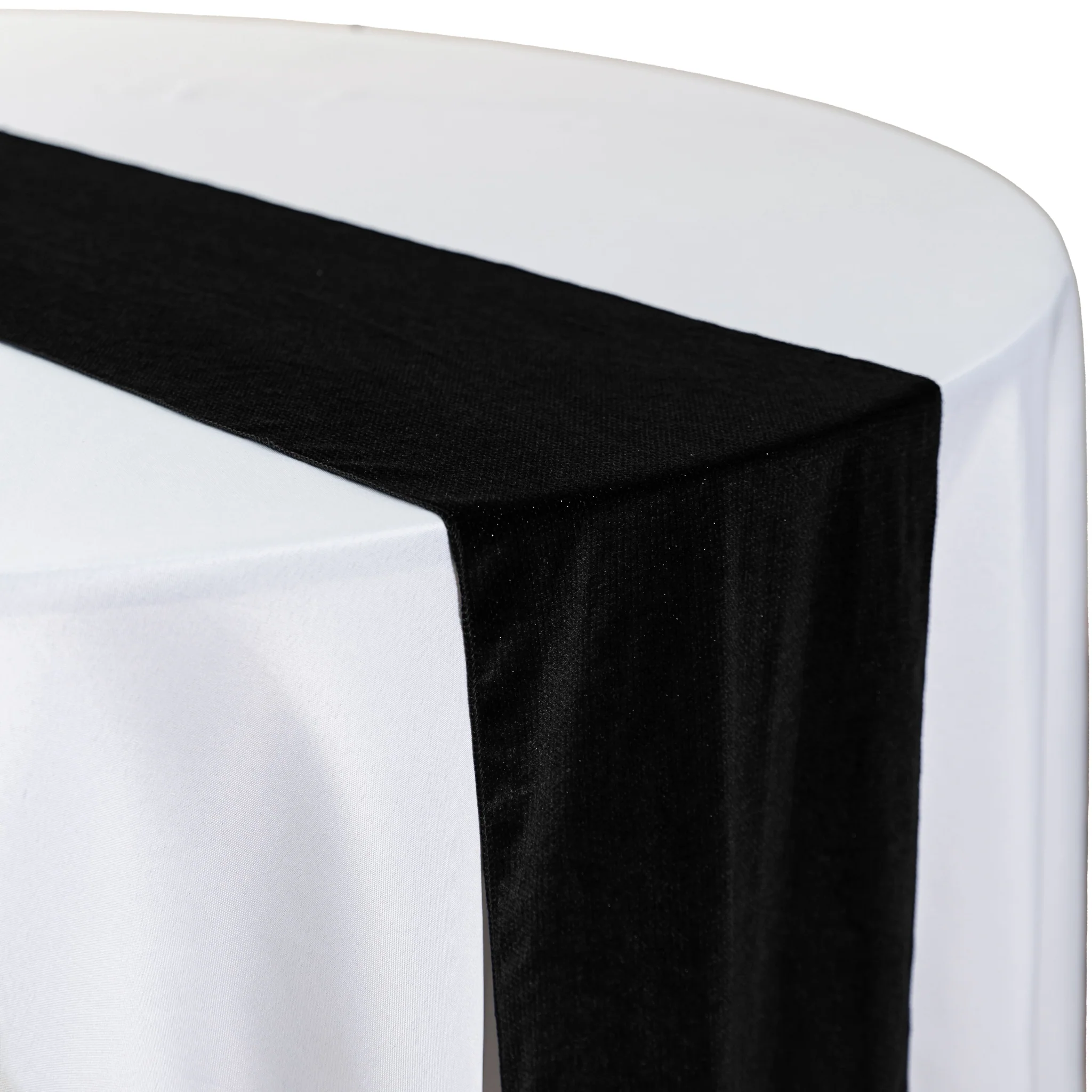 Glitter Velvet Table Runner - Black - Image 6