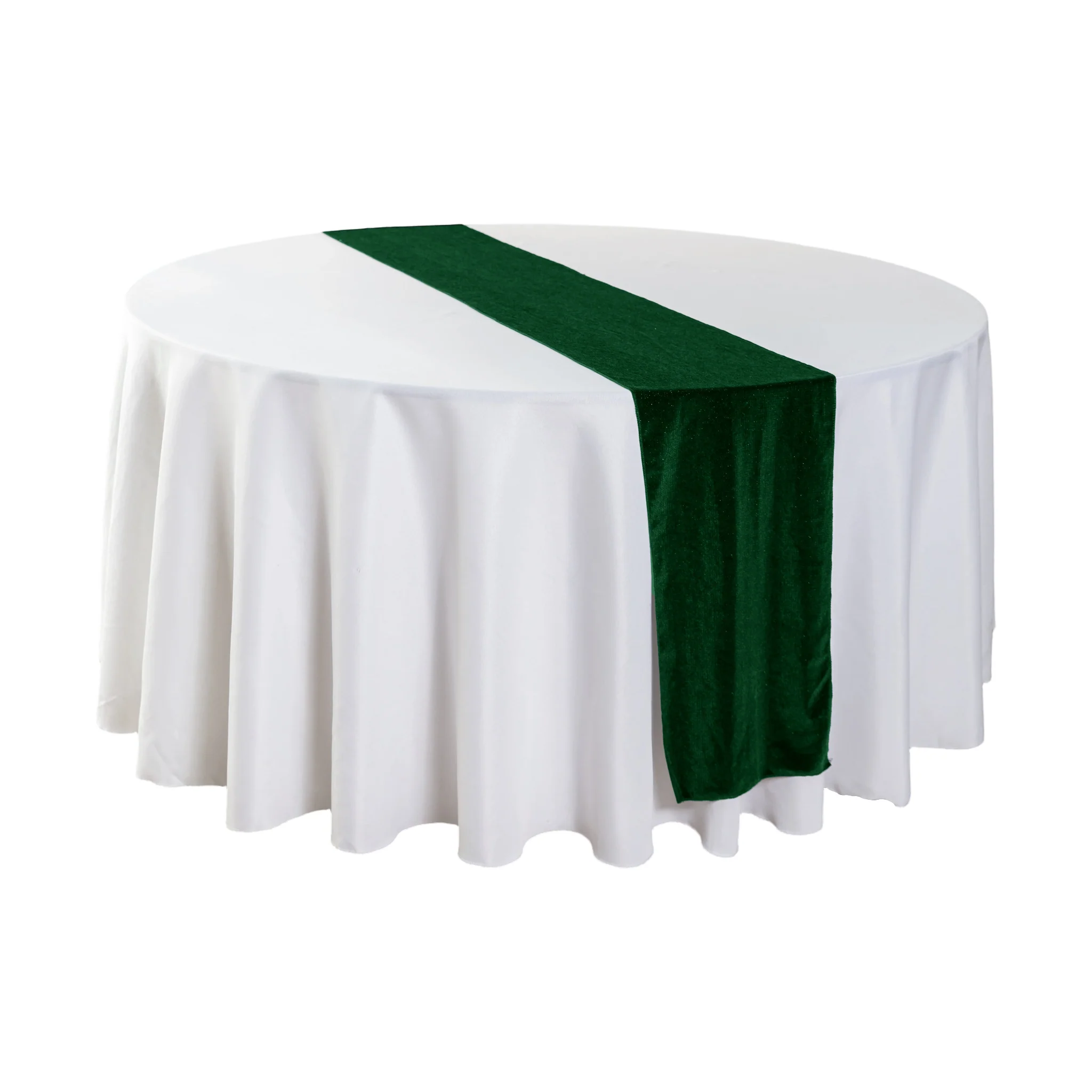 Glitter Velvet Table Runner - Emerald Green