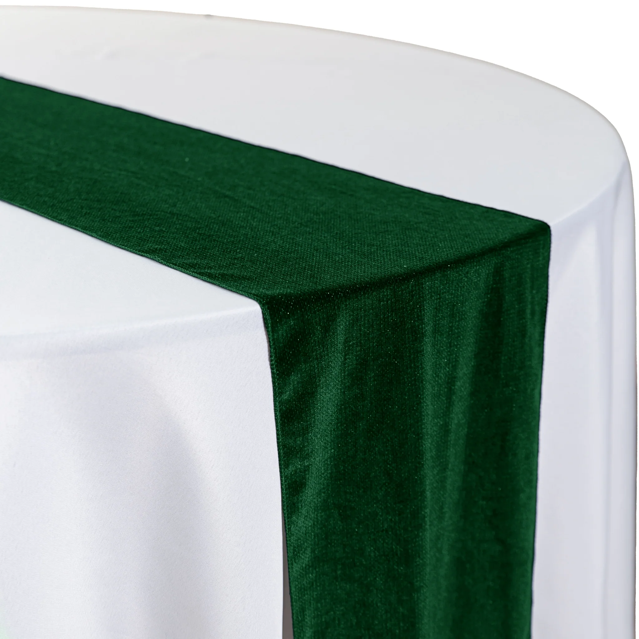Glitter Velvet Table Runner - Emerald Green - Image 5