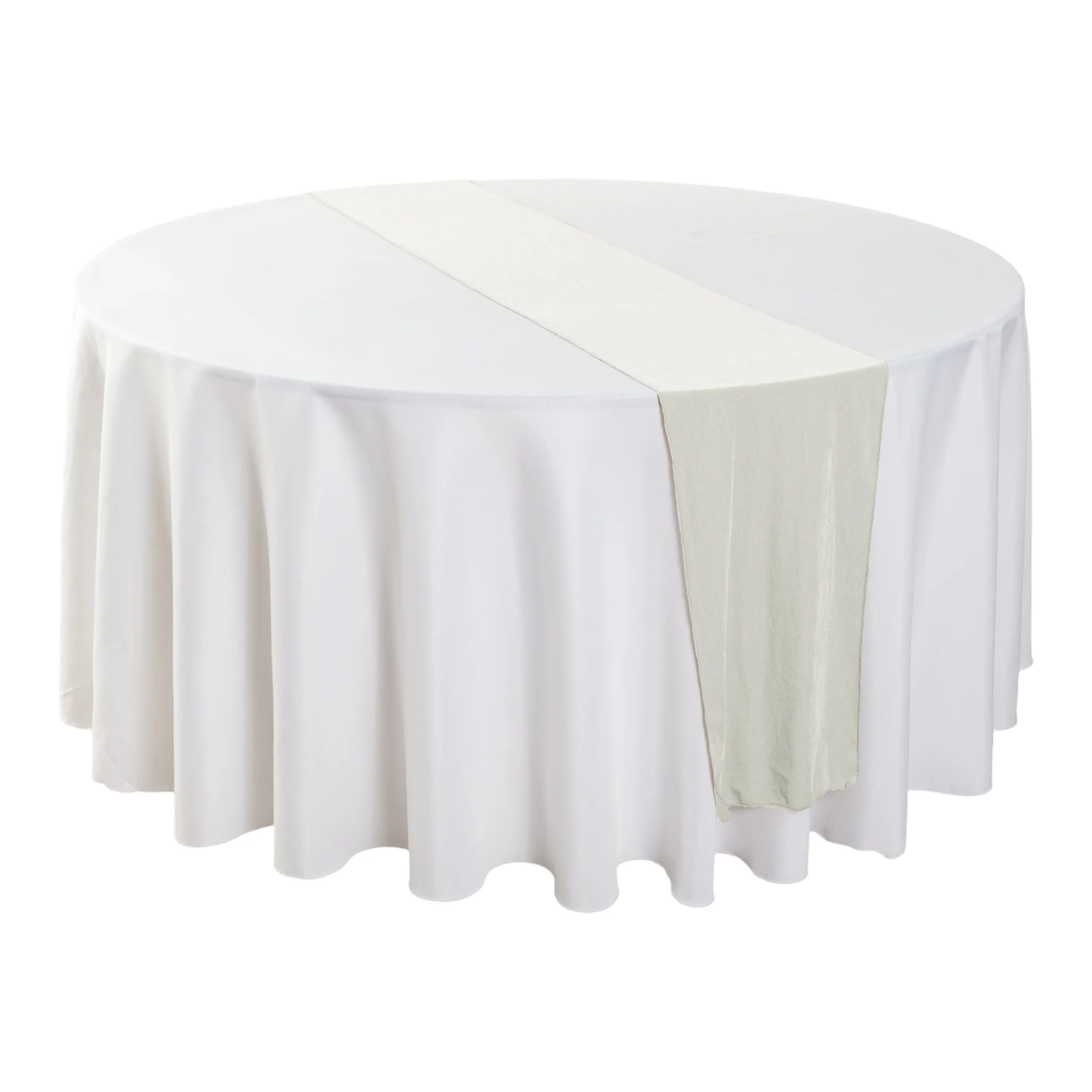 Glitter Velvet Table Runner - Ivory