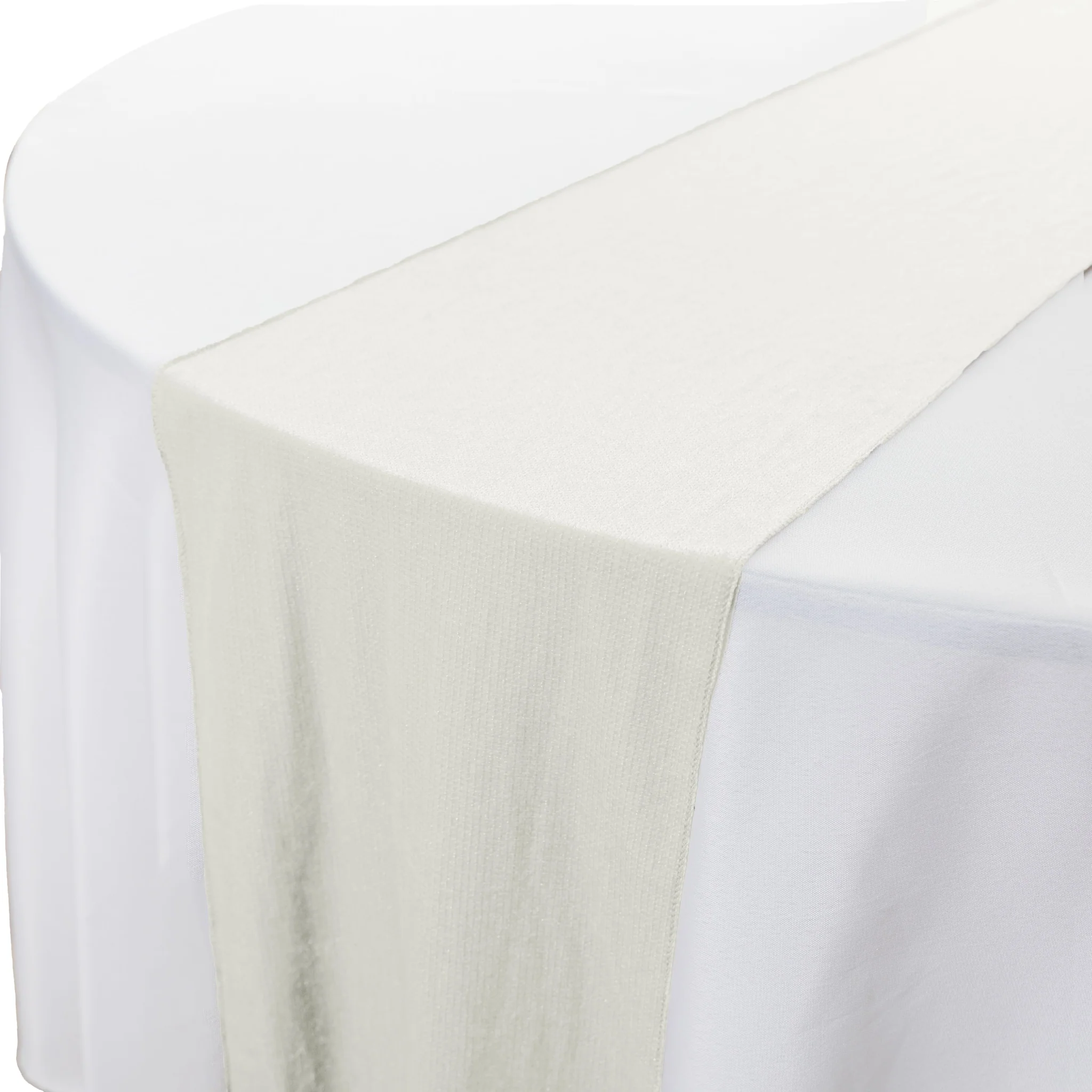 Glitter Velvet Table Runner - Ivory - Image 5