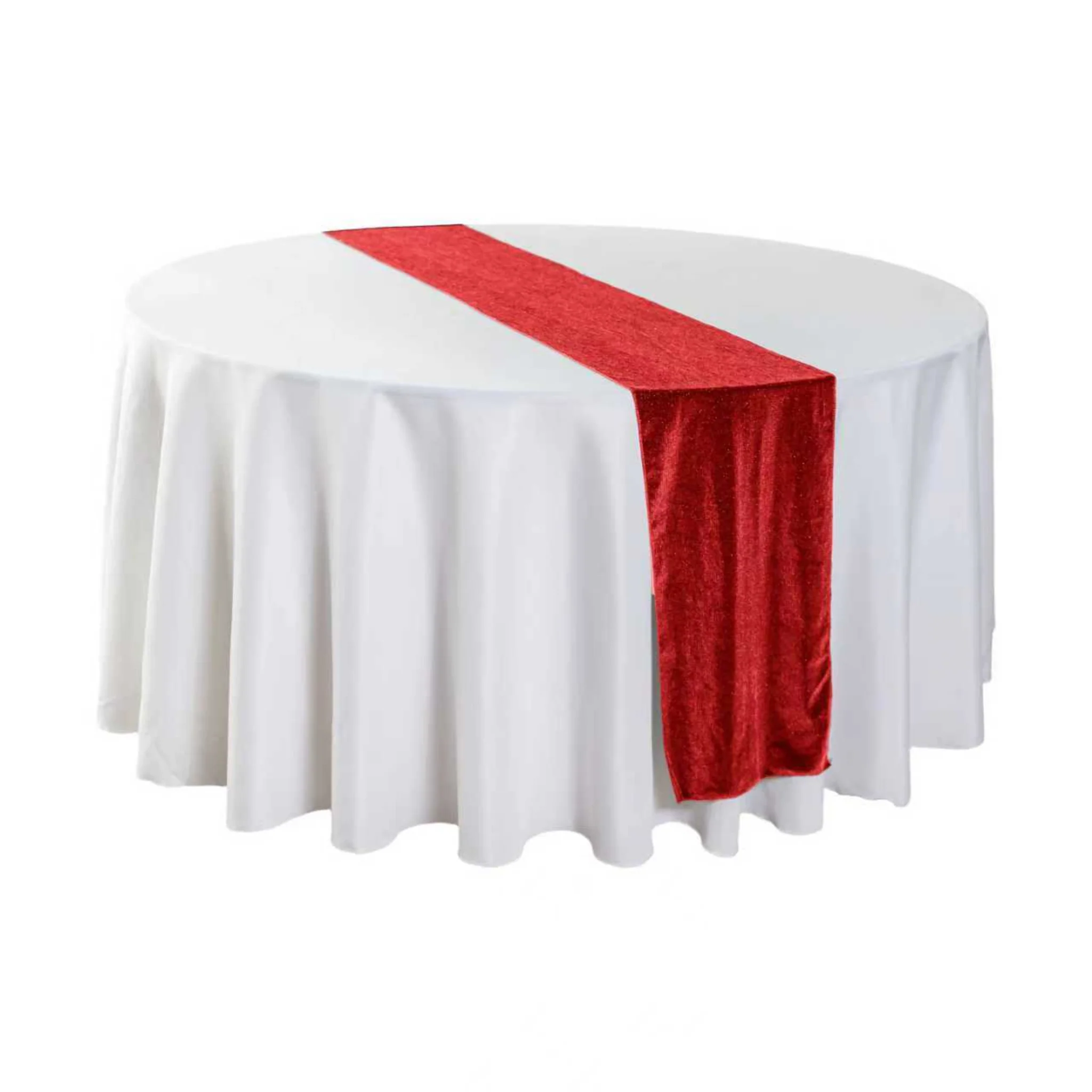 Glitter Velvet Table Runner - Red
