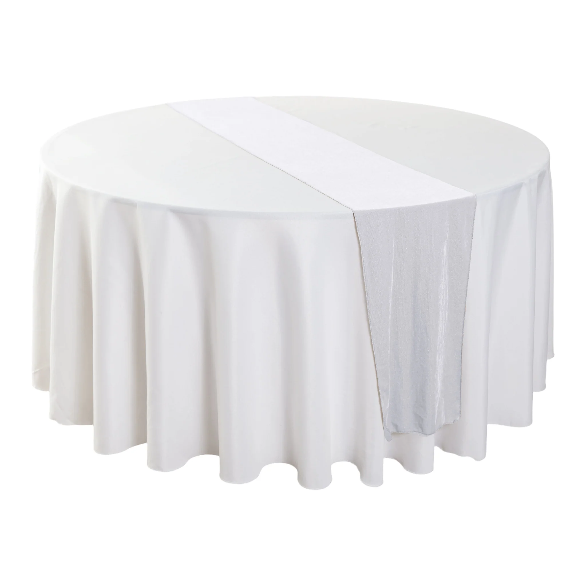 Glitter Velvet Table Runner - White