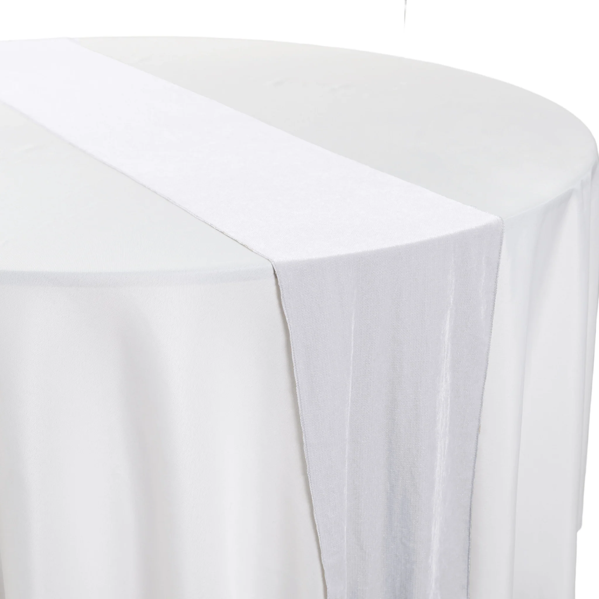 Glitter Velvet Table Runner - White - Image 5