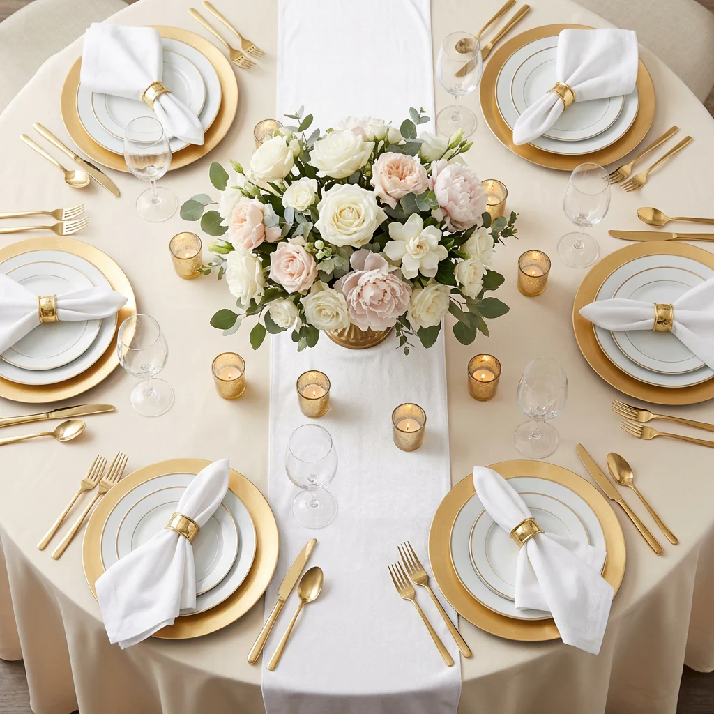 Glitter Velvet Table Runner - White - Image 6