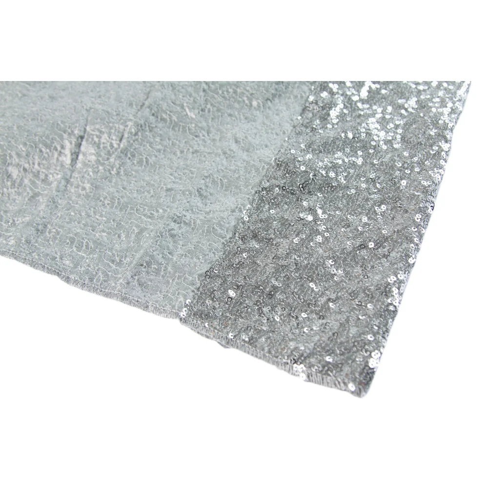 Glitz Sequin 10ft H x 112" W Drape/Backdrop panel - Silver - Image 3