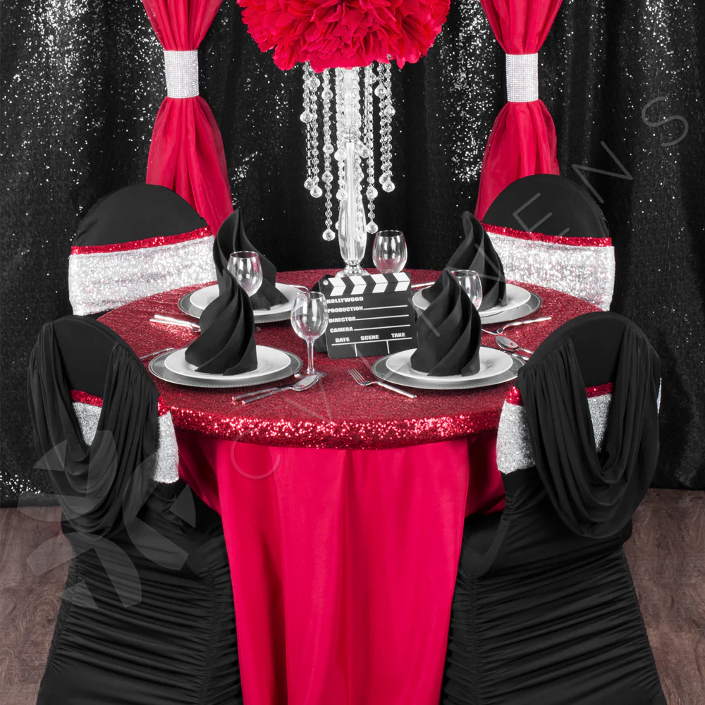 Glitz Sequin 10ft H x 52" W Drape/Backdrop panel - Black - Image 4