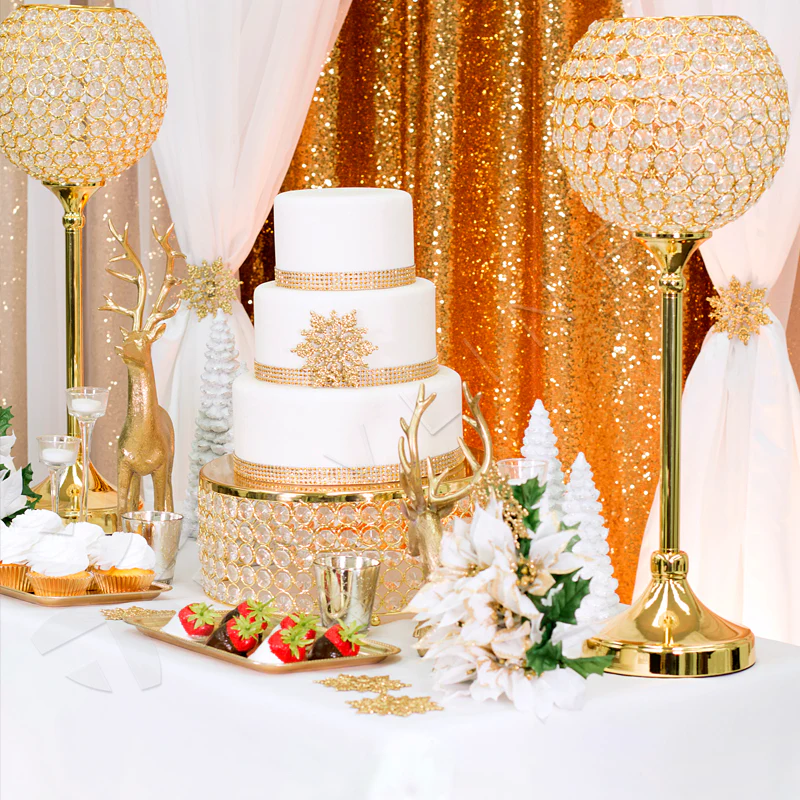 Glitz Sequin 10ft H x 52" W Drape/Backdrop panel - Gold - Image 4