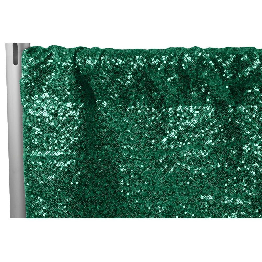 Glitz Sequin 12ft H x 52" W Drape/Backdrop panel - Emerald Green