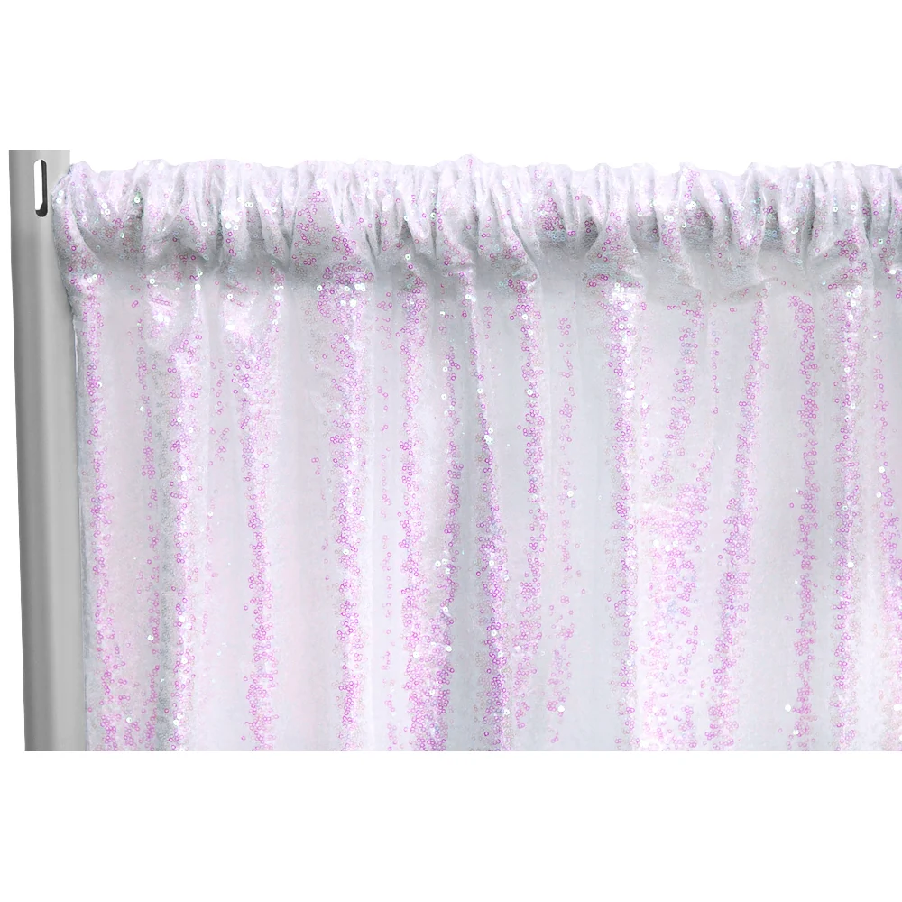 Glitz Sequin 12ft H x 52" W Drape/Backdrop panel - Iridescent White - Image 2