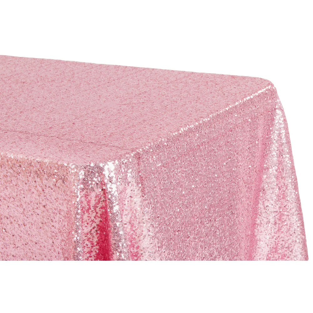 Glitz Sequin 90"x132" Rectangular Tablecloth - Pink - Image 2