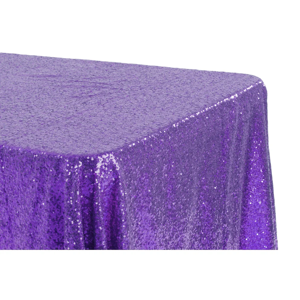 Glitz Sequin 90"x132" Rectangular Tablecloth - Purple - Image 2