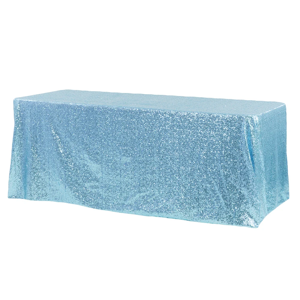 Glitz Sequin 90"x156" Rectangular Tablecloth - Baby Blue