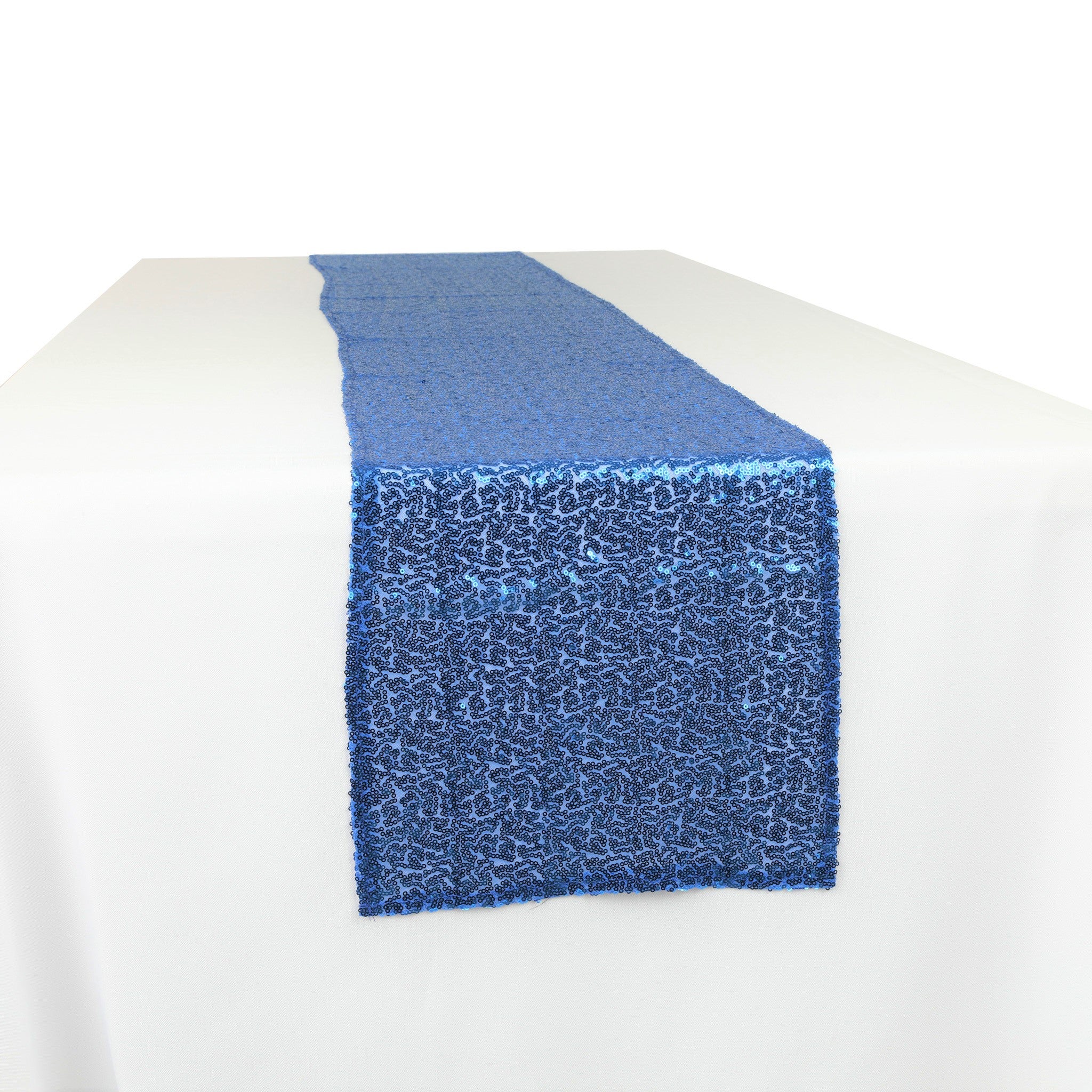 Glitz Sequin Mesh Net Table Runner 12"x108" - Royal Blue - Image 4