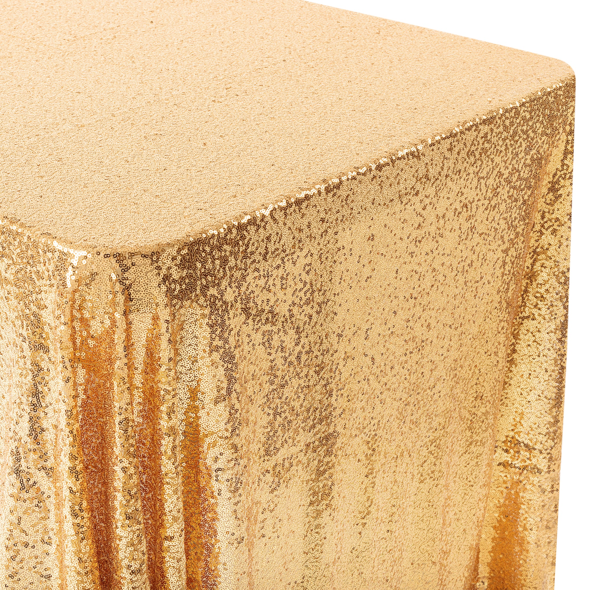 Glitz Sequin Mesh Net Tablecloth  90"x156" Rectangular -  Gold - Image 5