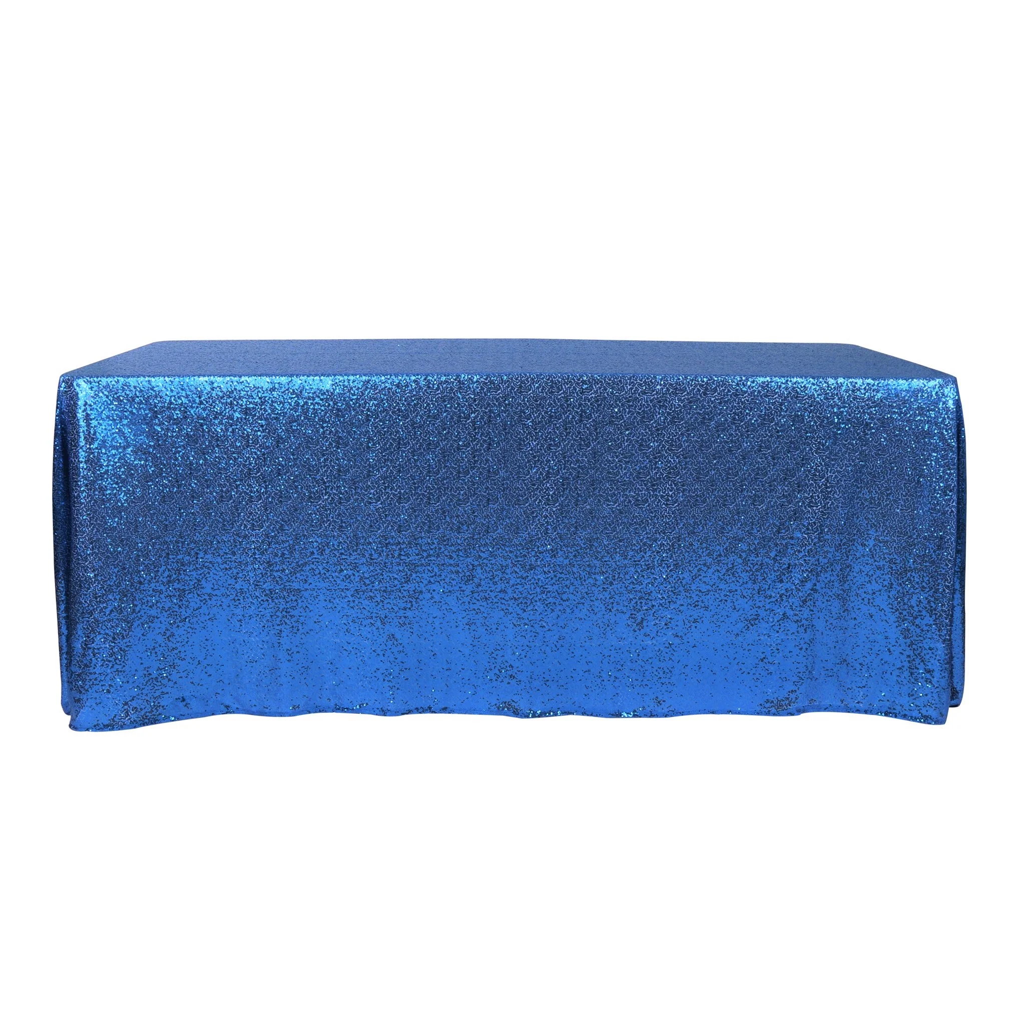 Glitz Sequin Mesh Net Tablecloth  90"x156" Rectangular -  Royal Blue - Image 7