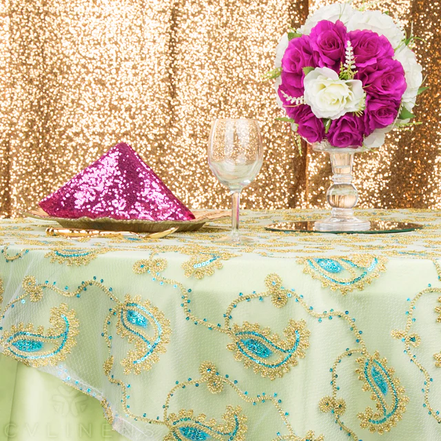 Glitz Sequin Napkin 20"x20" - Fuchsia - Image 2