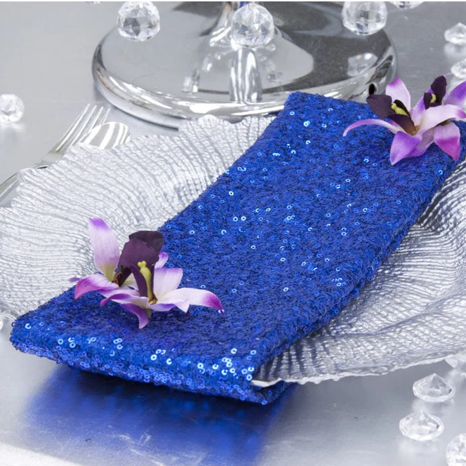 Glitz Sequin Napkin 20"x20" - Royal Blue