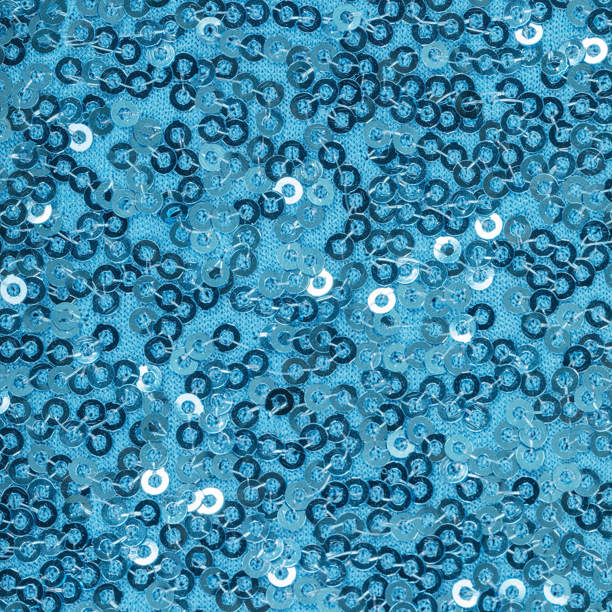 Glitz Sequin Spandex Chair Band - Aqua Blue - Image 2