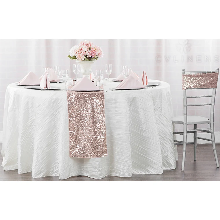 Glitz Sequin Spandex Chair Band - Blush/Rose Gold - Image 3