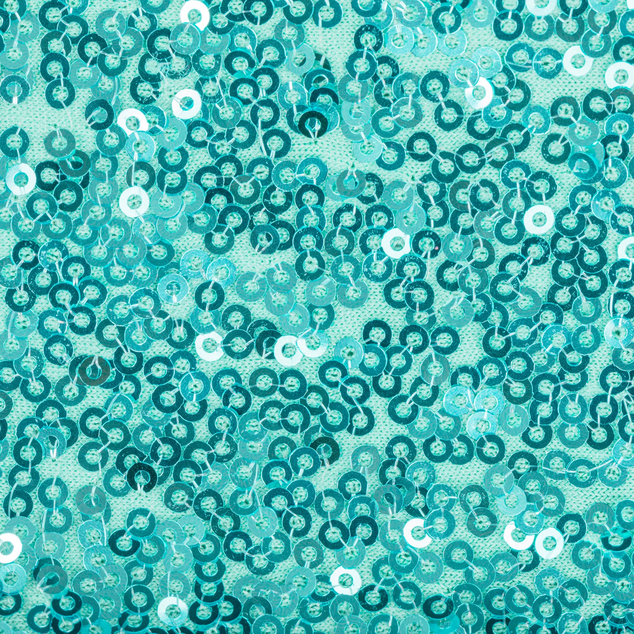 Glitz Sequin Spandex Chair Band - Light Turquoise - Image 2