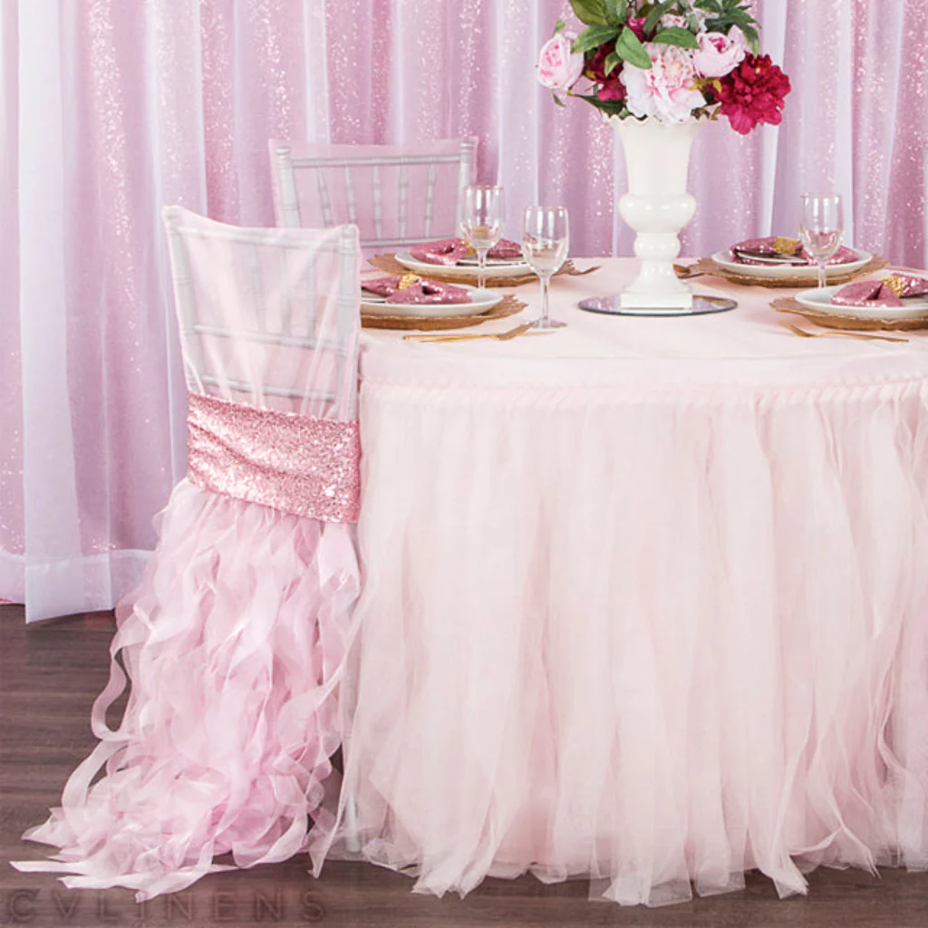 Glitz Sequin Spandex Chair Band - Pink