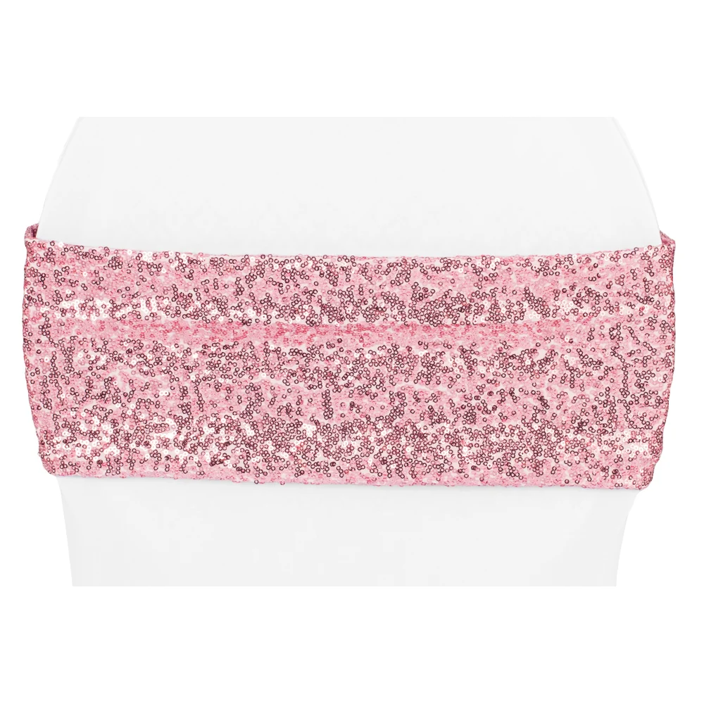 Glitz Sequin Spandex Chair Band - Pink - Image 2