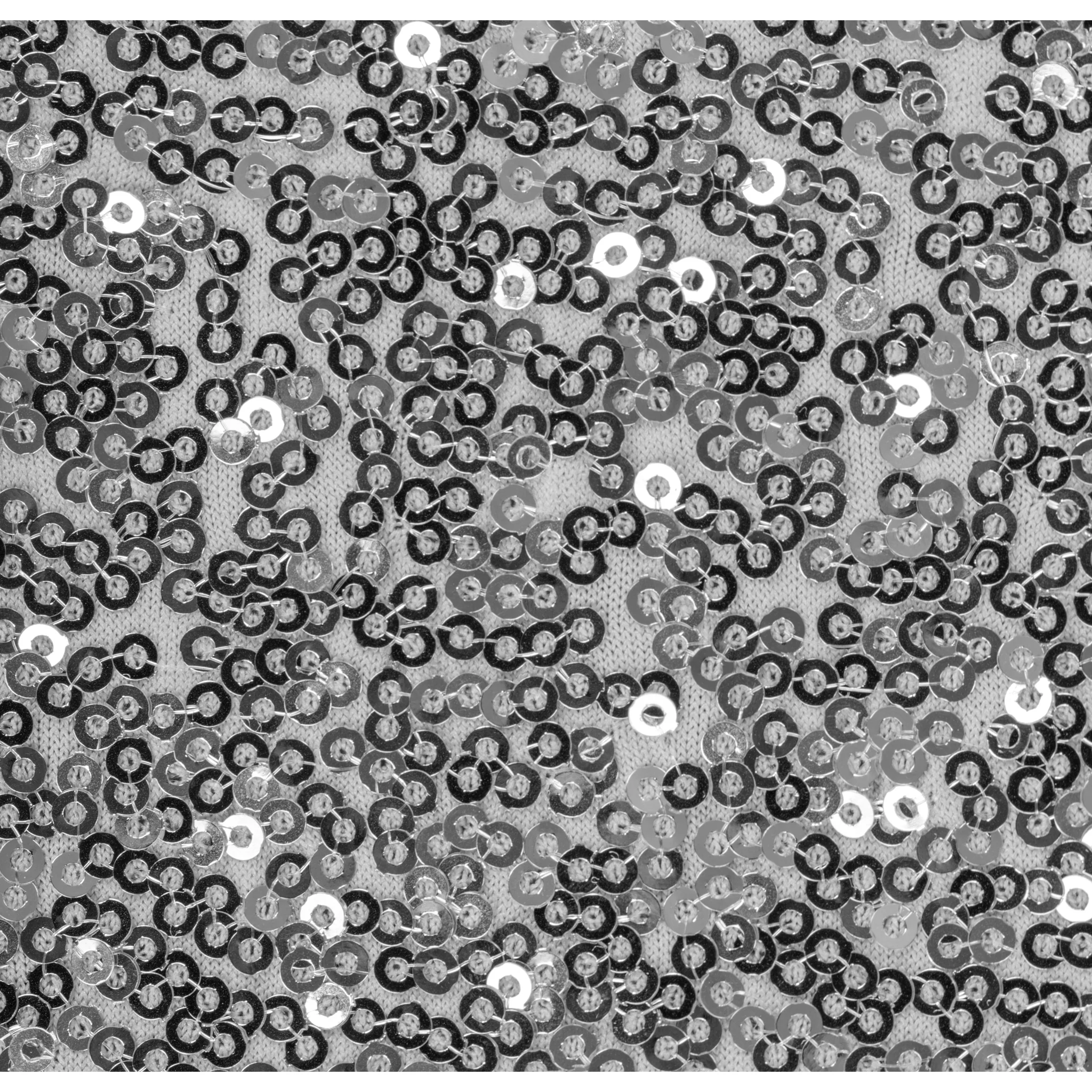 Glitz Sequin Spandex Cocktail Table Cover 30"-32" Round - Silver - Image 3