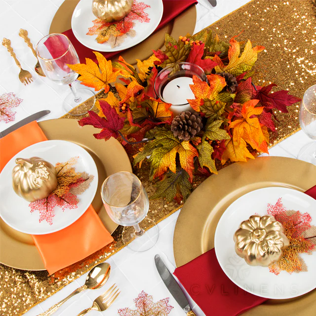 Glitz Sequin Table Runner - Gold - Image 3
