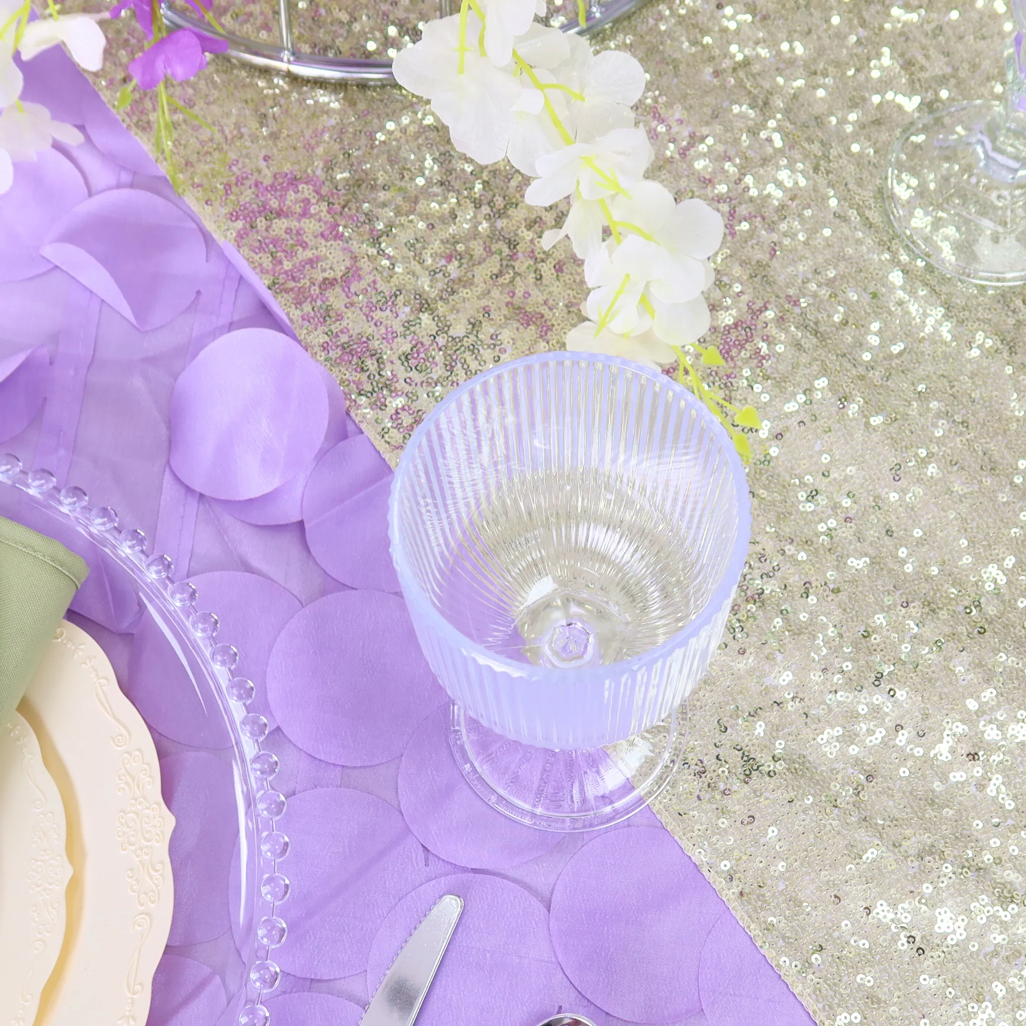 Glitz Sequin Table Runner - Ivory - Image 3