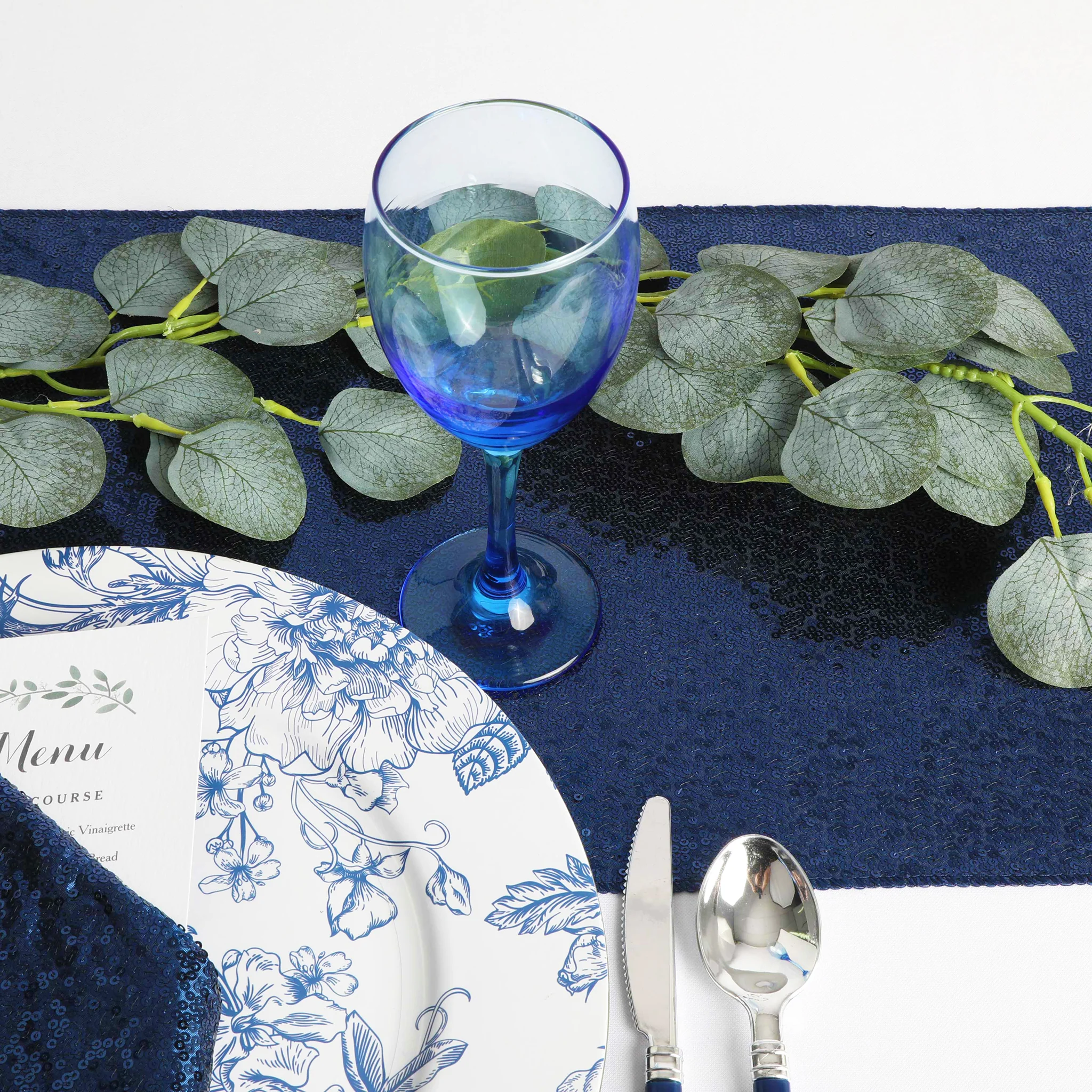 Glitz Sequin Table Runner - Navy Blue (New Tone) - Image 3
