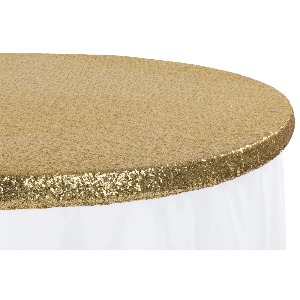 Glitz Sequin Table Topper/Cap 60" Round - Gold
