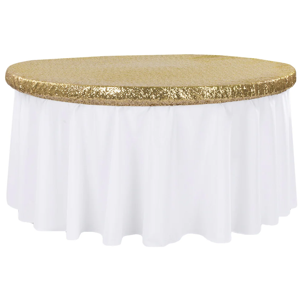 Glitz Sequin Table Topper/Cap 60" Round - Gold - Image 2