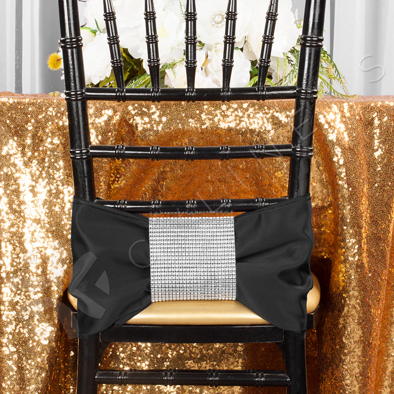 Glitz Sequins 108" Round Tablecloth - Gold - Image 5