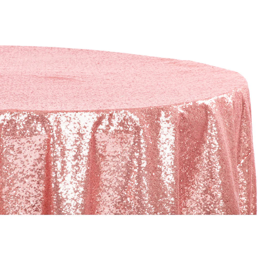 Glitz Sequins 120" Round Tablecloth - Dusty Rose/Mauve - Image 4