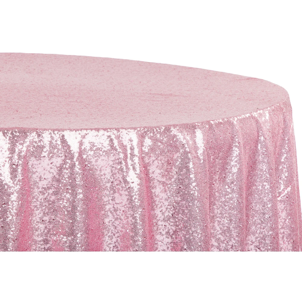 Glitz Sequins 120" Round Tablecloth - Pink - Image 2