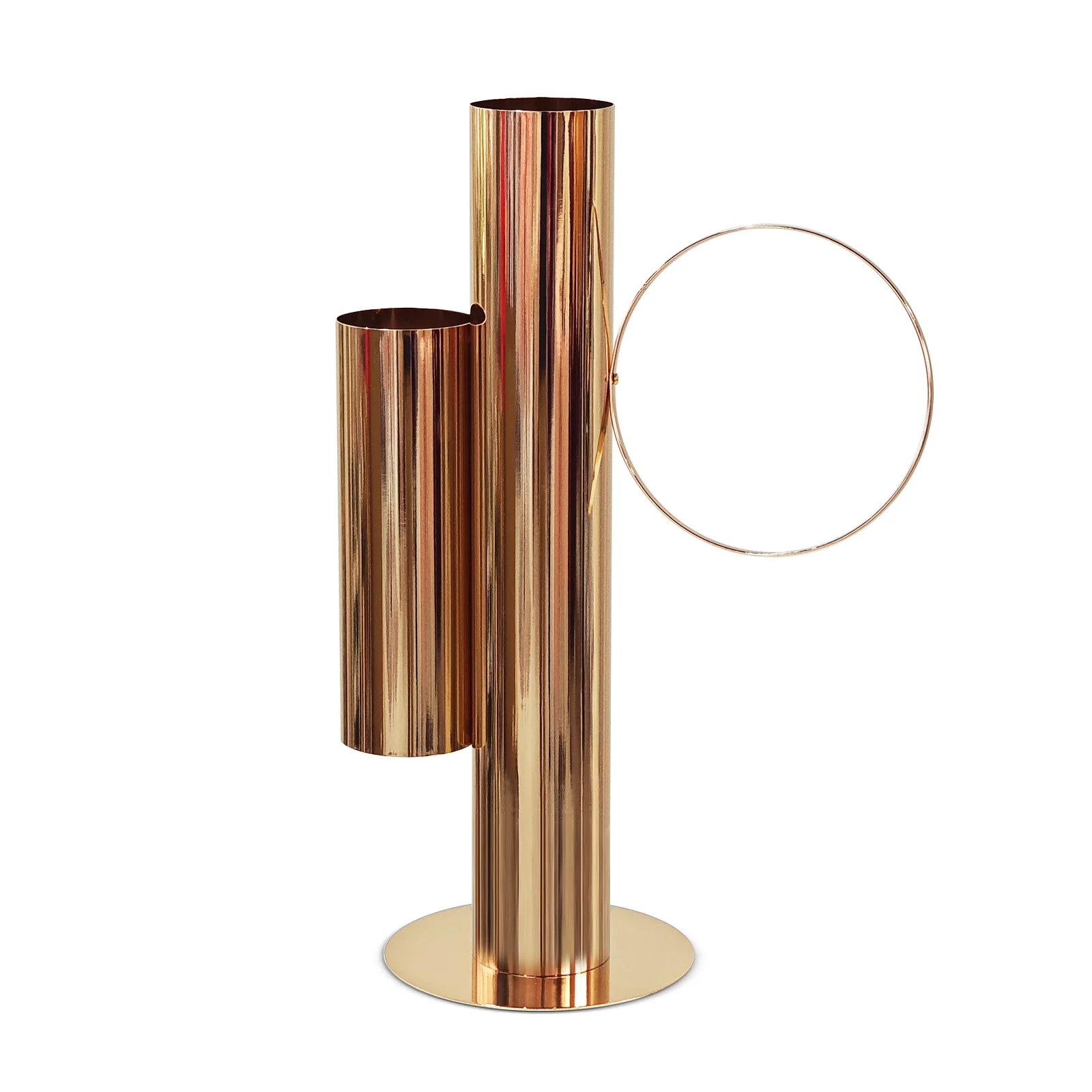 Set of 2 Modern Double Tube Floral Centerpiece Stand - Gold - Image 8