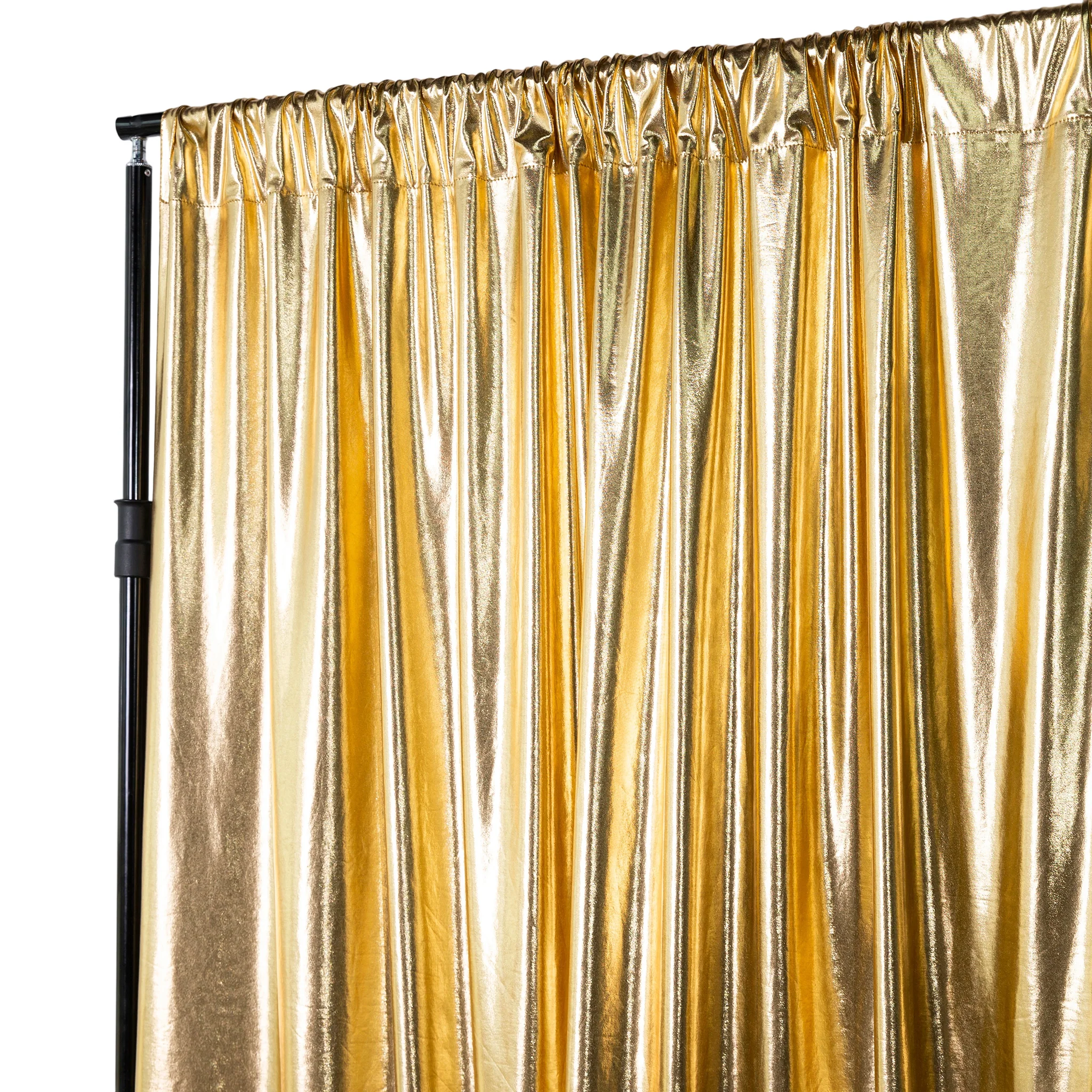 Metallic Gold Spandex Drape Curtain – 10ft x 60" Wrinkle-Free Backdrop Panel - Image 6