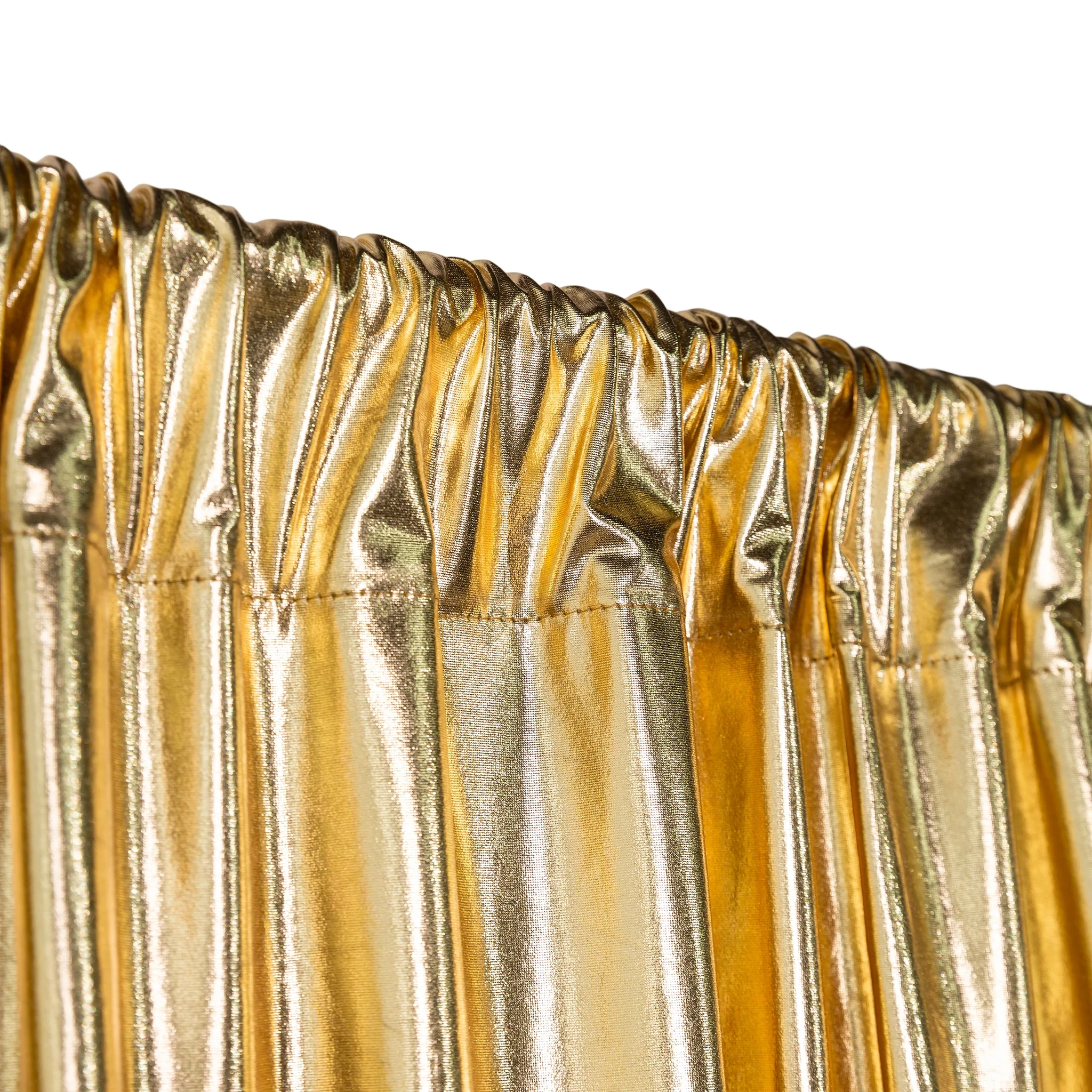 Metallic Gold Spandex Drape Curtain – 12ft x 60" Wrinkle-Free Backdrop Panel - Image 5