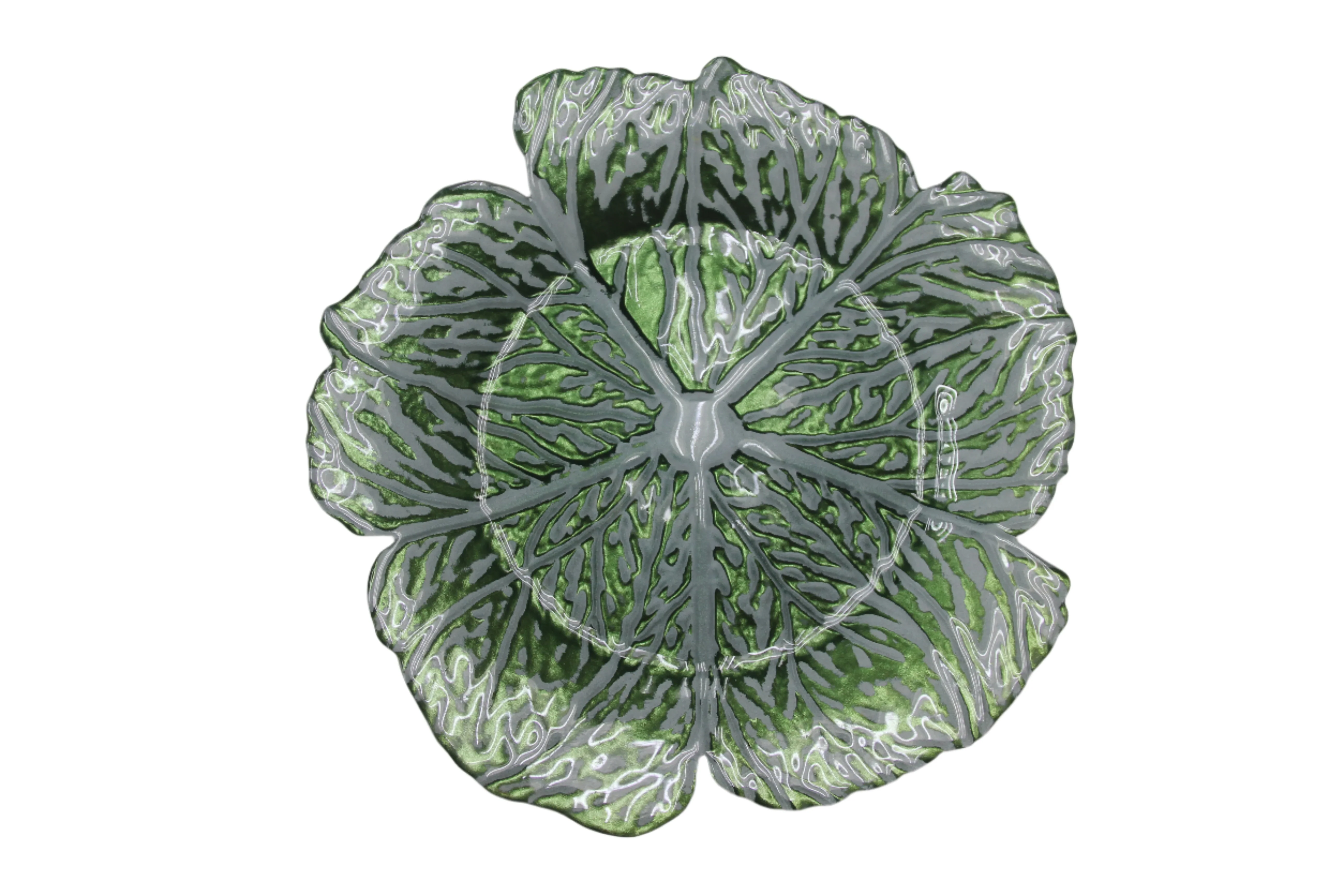 4 pc/set Green Cabbage Glass 13" Charger Plate