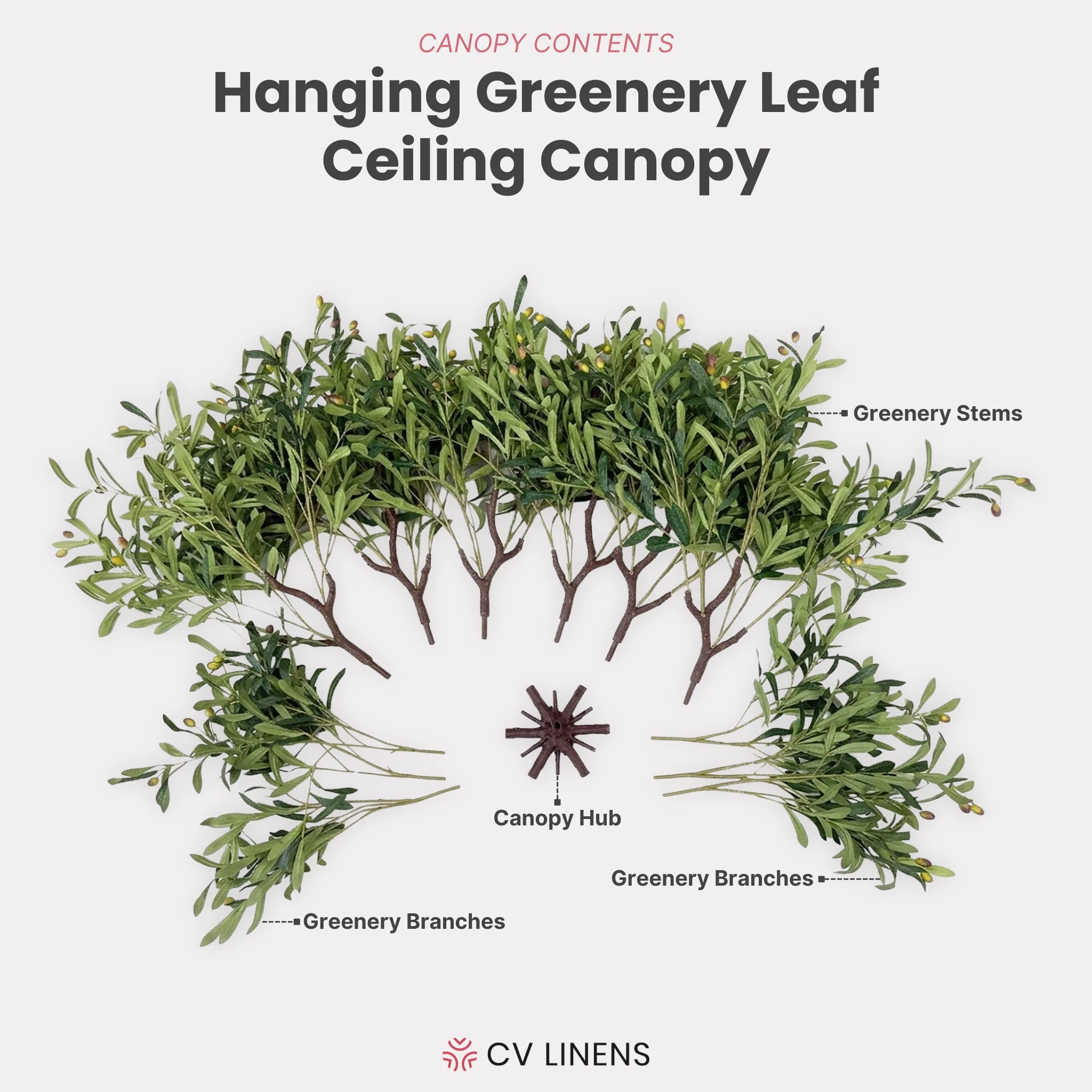 Hanging Greenery Leaf Ceiling Canopy - Image 4