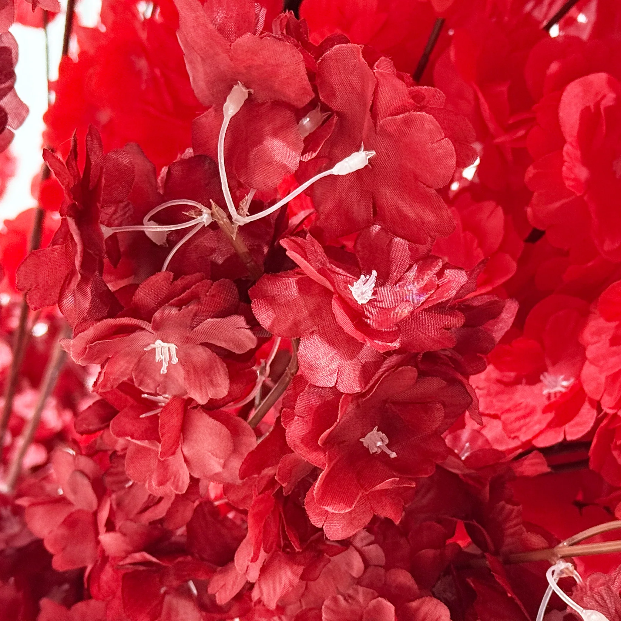 9.5ft Heart Shaped Cherry Blossom Wedding Arch Backdrop (2pc/set) - Red - Image 5