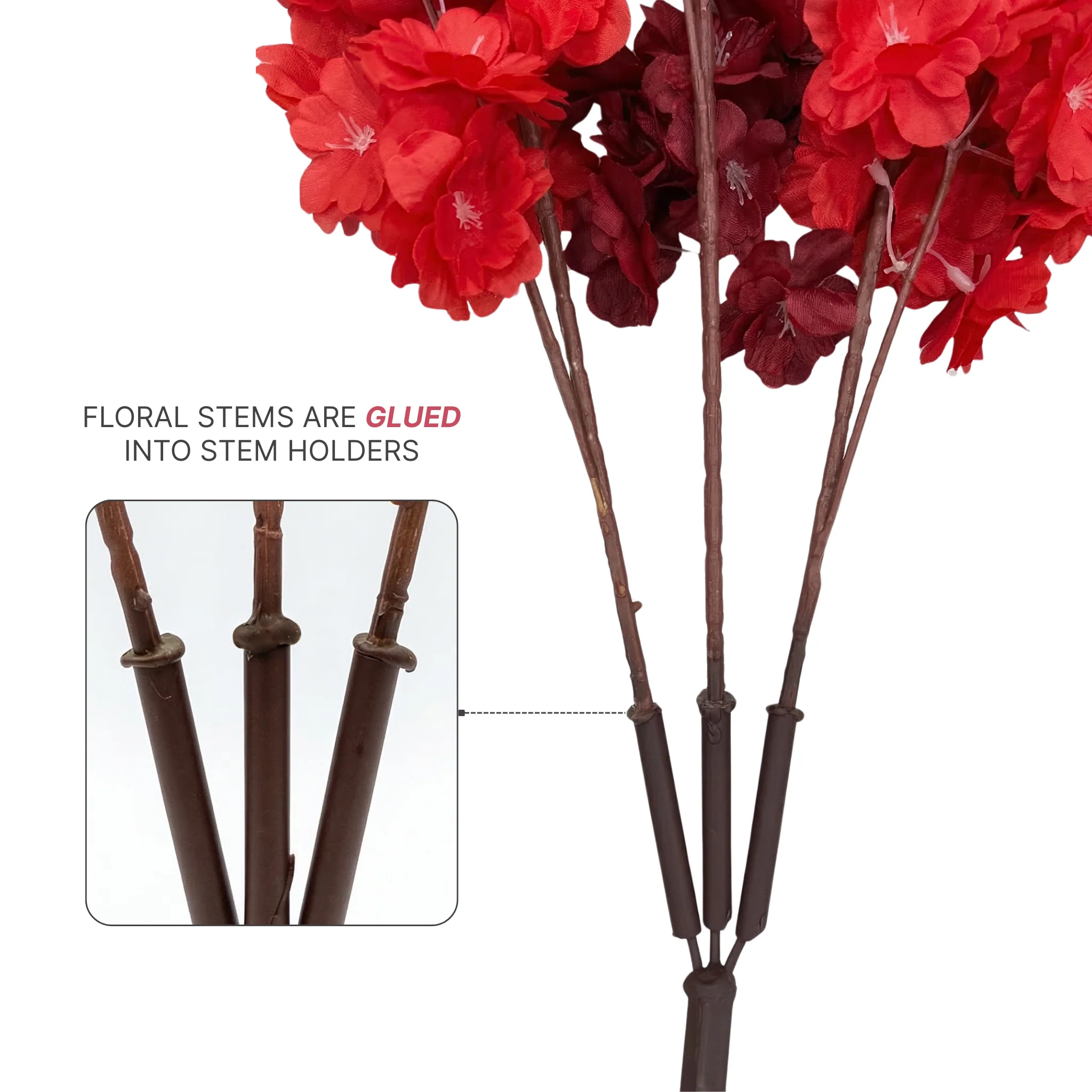 9.5ft Heart Shaped Cherry Blossom Wedding Arch Backdrop (2pc/set) - Red - Image 6